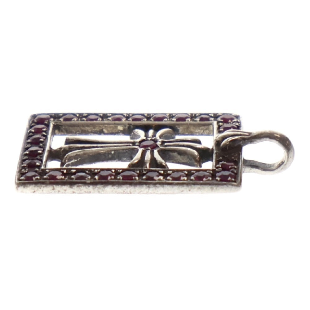 CHROME HEARTS(クロムハーツ) FRMD OPN BBYFAT A SAP フレームドオープン アフター ピンクサファイア シルバーネックレストップ シルバー/ピンク