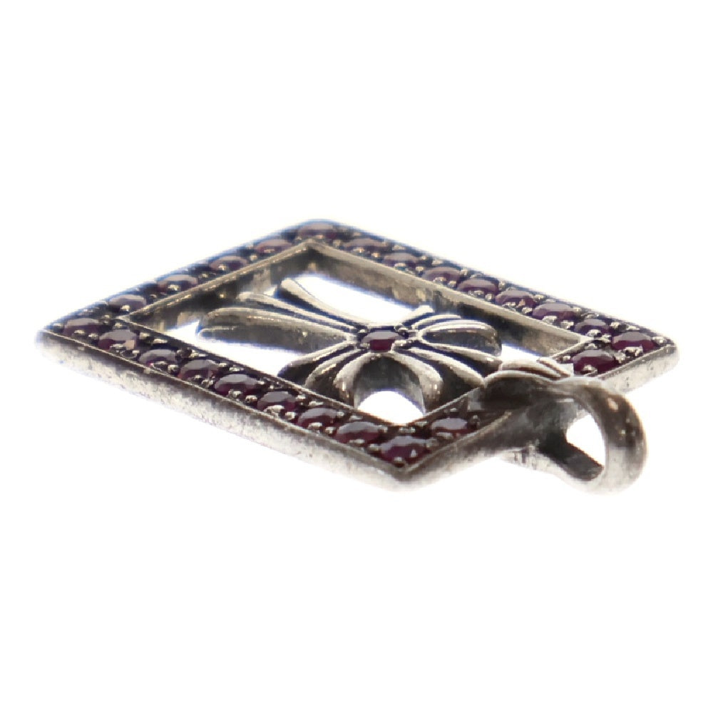 CHROME HEARTS(クロムハーツ) FRMD OPN BBYFAT A SAP フレームドオープン アフター ピンクサファイア シルバーネックレストップ シルバー/ピンク