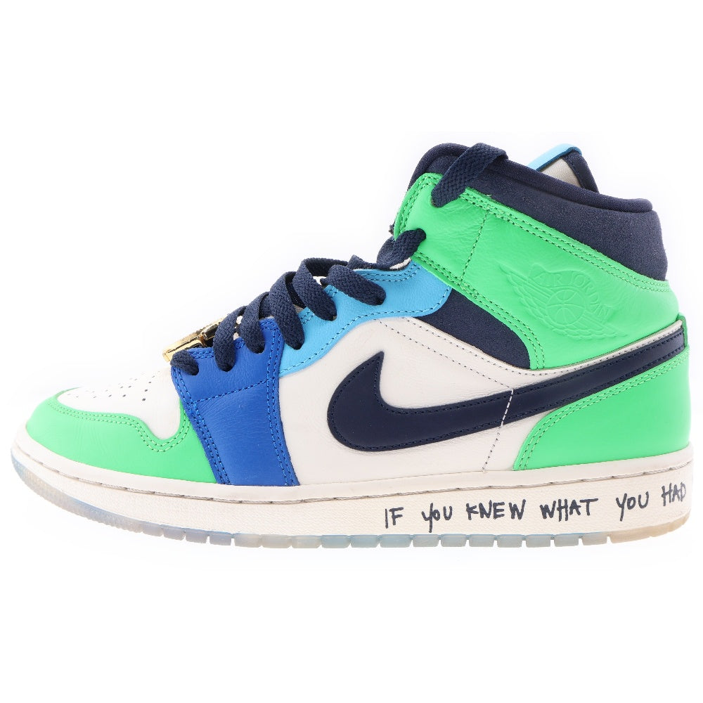 NIKE(ナイキ) ×MELODY EHSANI WOMEN'S AIR JORDAN 1 MID GREEN CQ7629-100 メロディーエサニ ウィメンズエアジョーダン1 ミッドカットスニーカー US11/28cm マルチ
