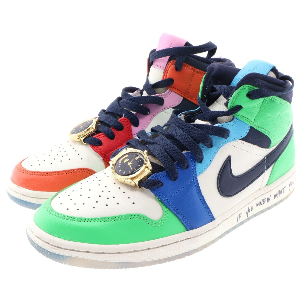 NIKE(ナイキ) ×MELODY EHSANI WOMEN'S AIR JORDAN 1 MID GREEN CQ7629-100 メロディーエサニ ウィメンズエアジョーダン1 ミッドカットスニーカー US11/28cm マルチ