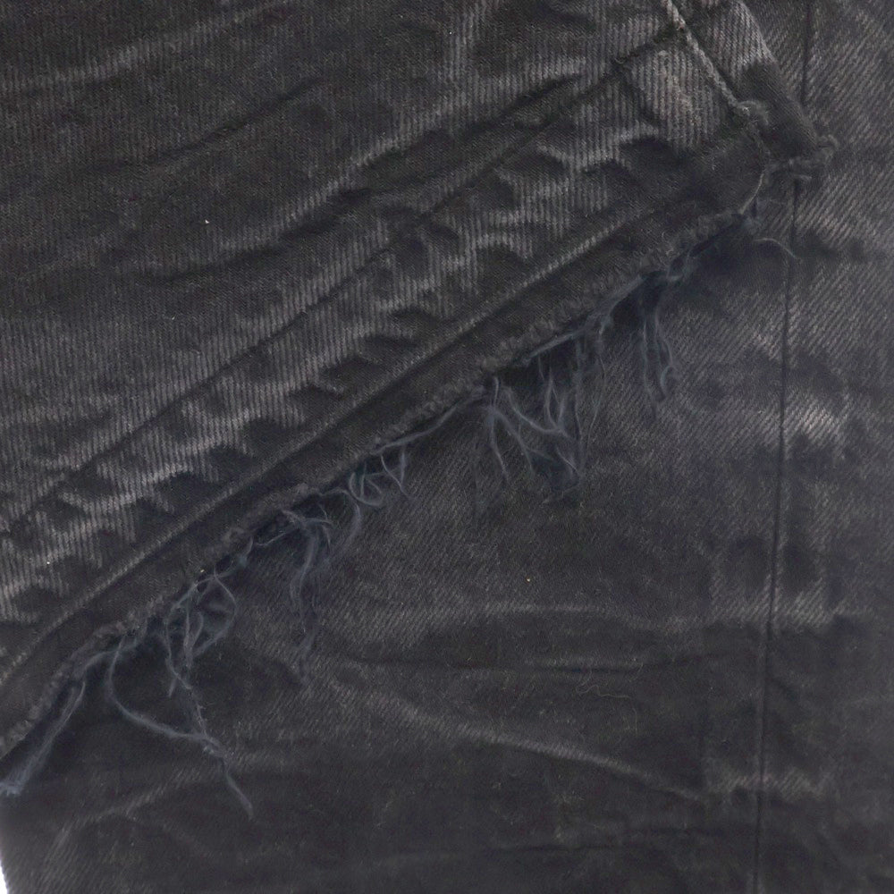 AMIRI(アミリ) 24AW RELEASED HEM STRAIGHT JEAN 裾ダメージ加工デニムパンツ ブラック