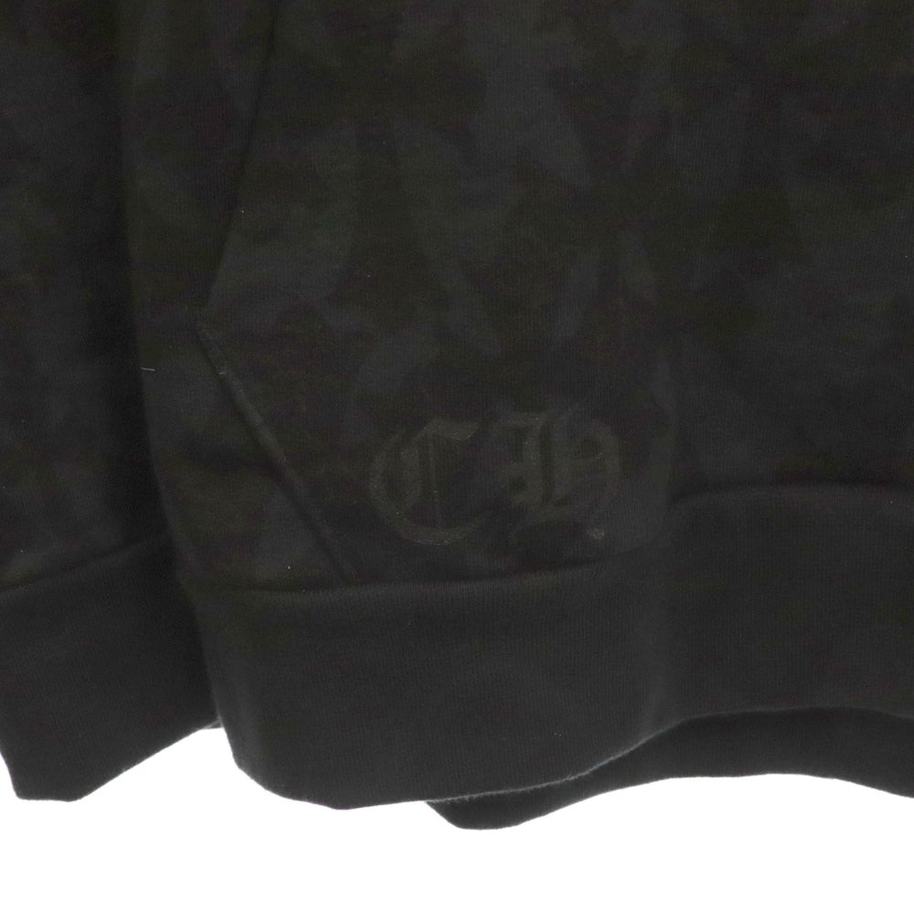 CHROME HEARTS(クロムハーツ) SWTSHRT PLVR セメタリークロス総柄プリント プルオーバーパーカー ブラック