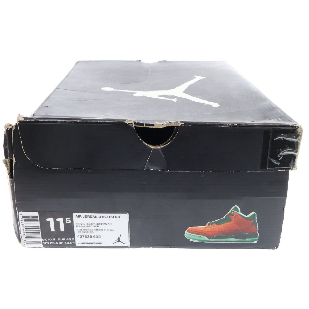 NIKE(ナイキ) 【観賞用 2013年製】AIR JORDAN 3 エアジョーダン3 ドーレンベッカー ハイカットスニーカー US11.5/29.5cm レッド 437536-600