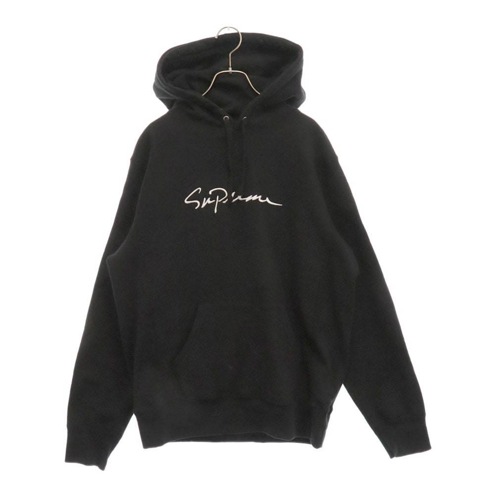 SUPREME(シュプリーム) 18AW Classic Script Hooded Sweatshirt クラシックスクリプトロゴ スウェットプルオーバーパーカー ブラック