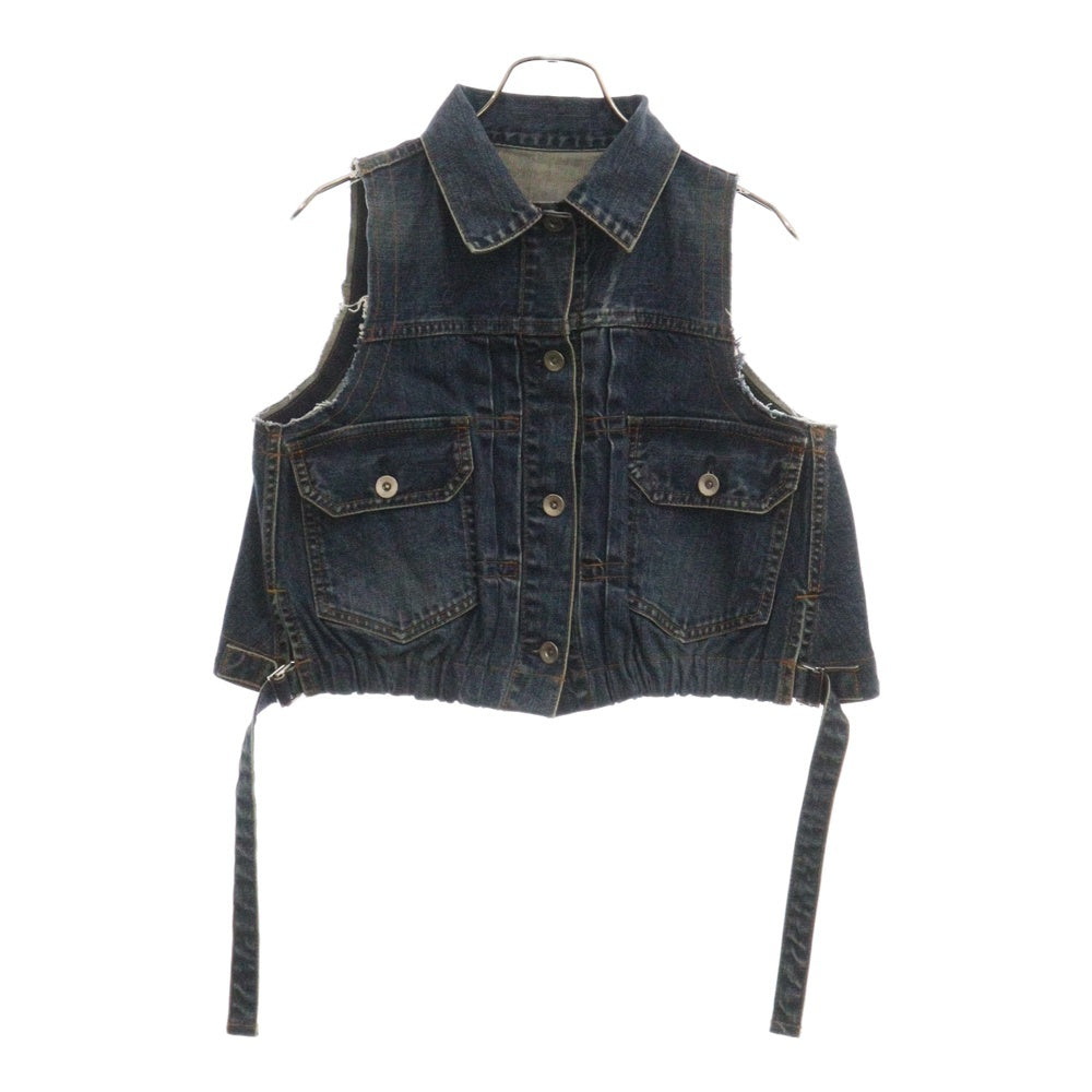 Sacai(サカイ) ショート丈デニムベストジャケット インディゴ 22-06110 レディース