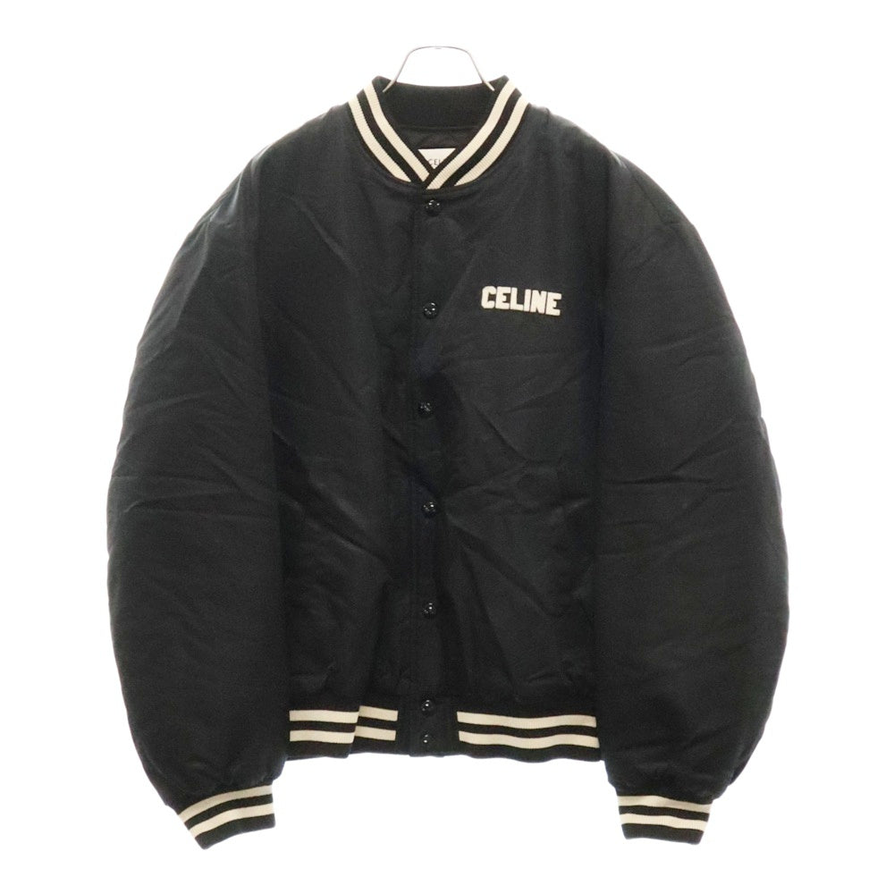 CELINE(セリーヌ) 24AW ルーズ ナイロンテディジャケット フロントロゴパッチ アウター ブラック 2W22C227R.38NO