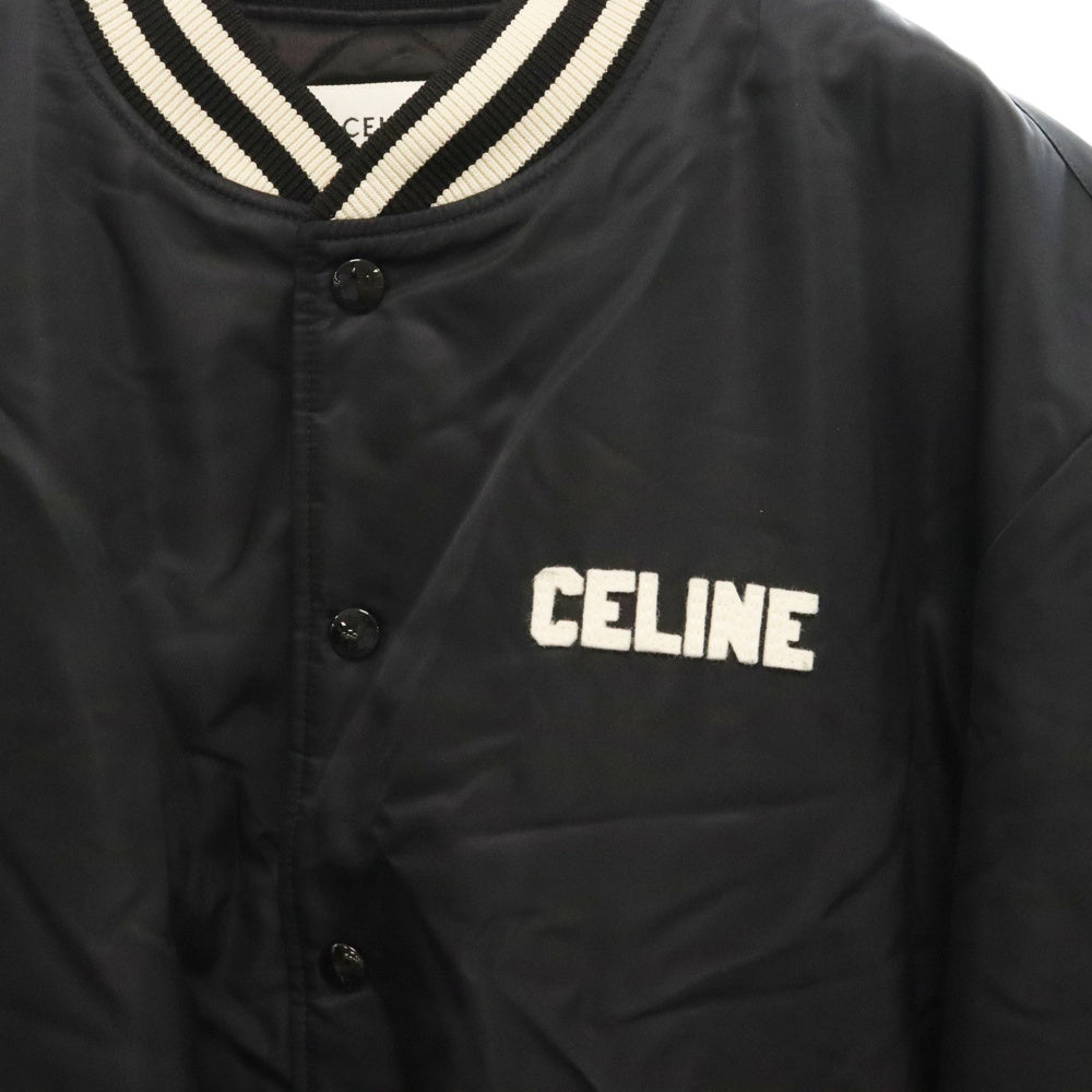 CELINE(セリーヌ) 24AW ルーズ ナイロンテディジャケット フロントロゴパッチ アウター ブラック 2W22C227R.38NO