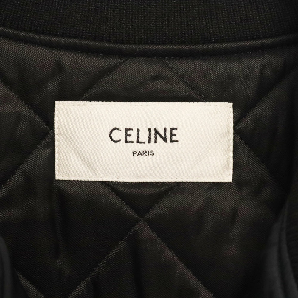CELINE(セリーヌ) 24AW ルーズ ナイロンテディジャケット フロントロゴパッチ アウター ブラック 2W22C227R.38NO