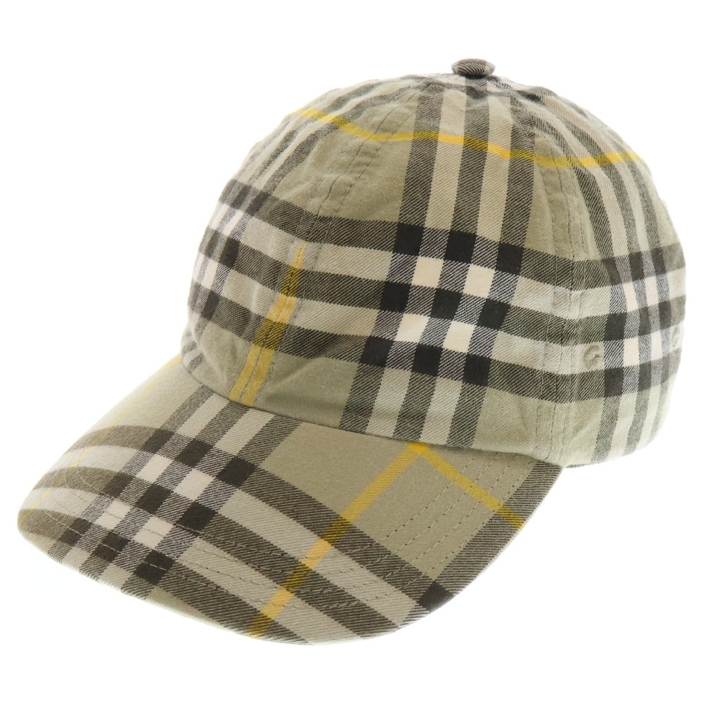 BURBERRY(バーバリー) ギンガムチェック ベースボールキャップ 6パネル ベージュ 8075635