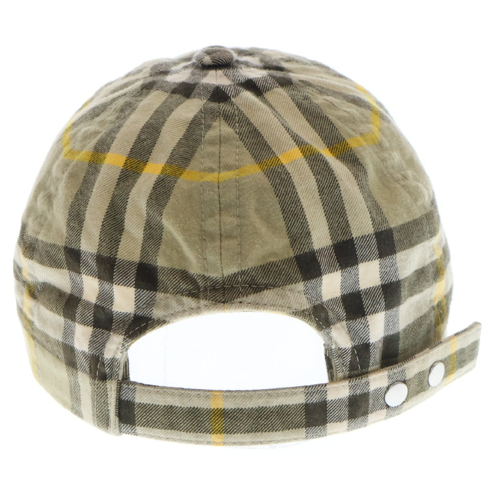 BURBERRY(バーバリー) ギンガムチェック ベースボールキャップ 6パネル ベージュ 8075635