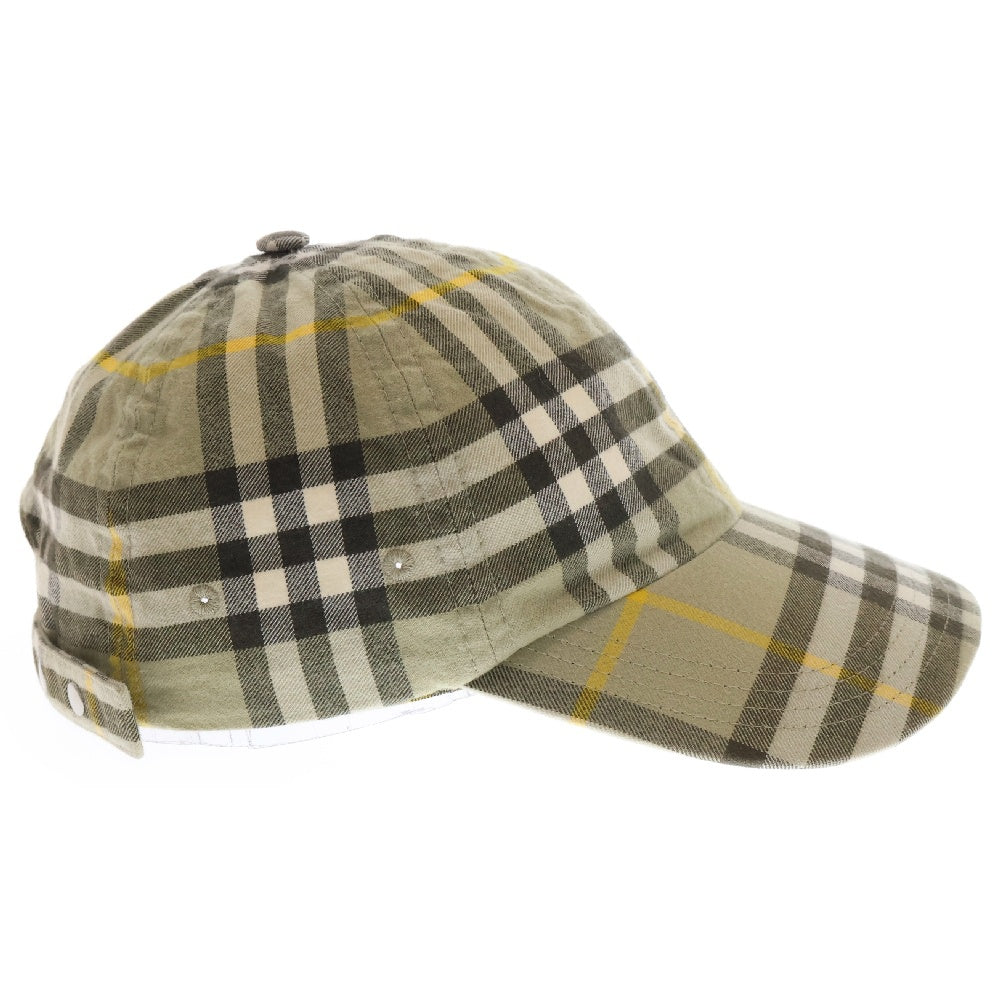 BURBERRY(バーバリー) ギンガムチェック ベースボールキャップ 6パネル ベージュ 8075635