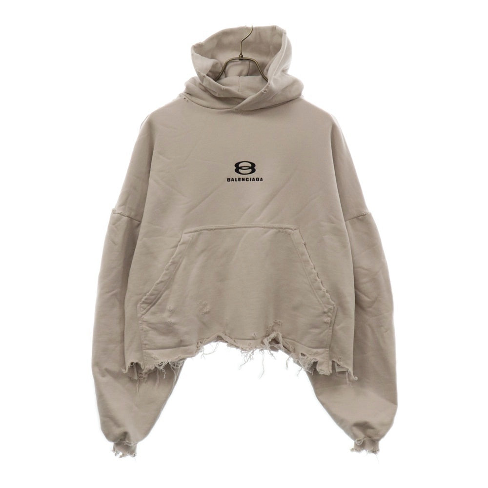 BALENCIAGA(バレンシアガ) ユニティスポーツアイコンクロップドスウェットプルオーバーパーカー 783397 TQVB2 アイボリー