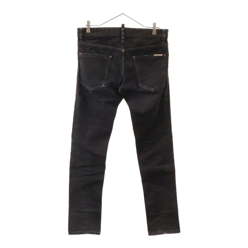 DSQUARED2(ディースクエアード) ブラックデニムバイカーパンツ ブラック S74LA0457
