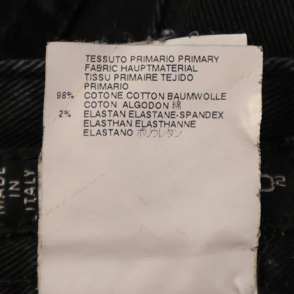 DSQUARED2(ディースクエアード) ブラックデニムバイカーパンツ ブラック S74LA0457