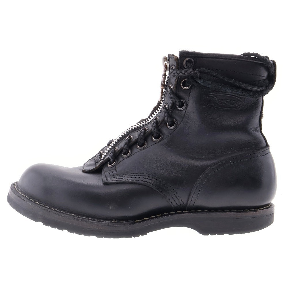 CHROME HEARTS(クロムハーツ) ×ウエスコ/WESCO FIREMAN/ファイヤーマン センターダガージップレースアップレザーブーツ 9.5E ブラック