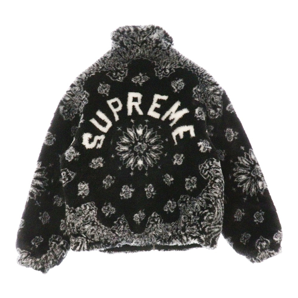 SUPREME(シュプリーム) 21SS Bandana Faux Fur Bomber Jacket バンダナ ファー ボンバー アーチロゴ ジャケット ブラック