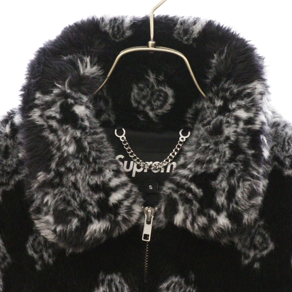 SUPREME(シュプリーム) 21SS Bandana Faux Fur Bomber Jacket バンダナ ファー ボンバー アーチロゴ ジャケット ブラック