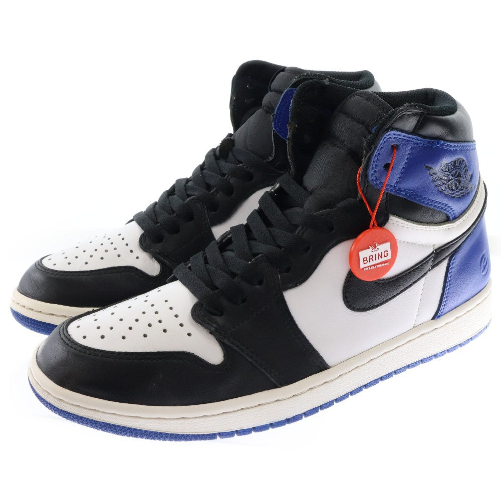 NIKE(ナイキ) ×fragment design RETRO HIGH OG フラグメントデザイン エアジョーダン1 レトロ ハイカットスニーカー ブラック/ブルー US10/28cm 716371-040