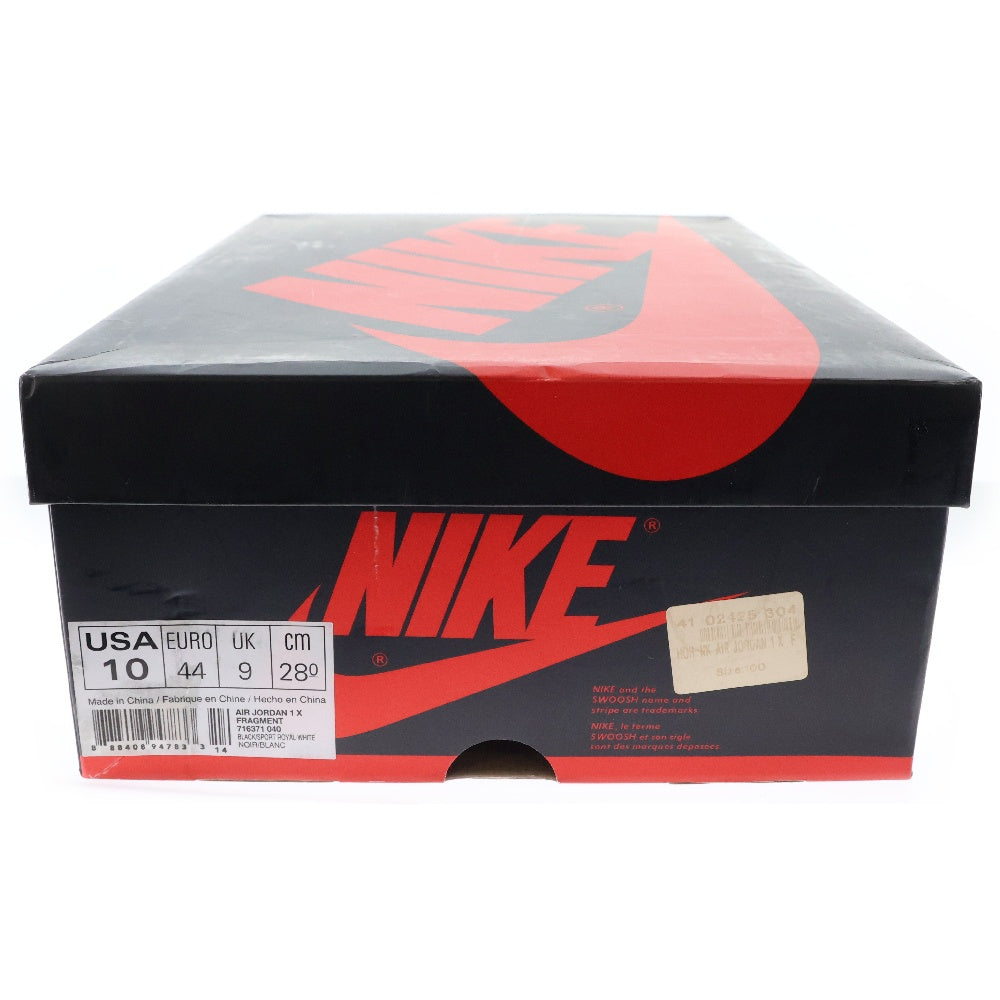 NIKE(ナイキ) ×fragment design RETRO HIGH OG フラグメントデザイン エアジョーダン1 レトロ ハイカットスニーカー ブラック/ブルー US10/28cm 716371-040