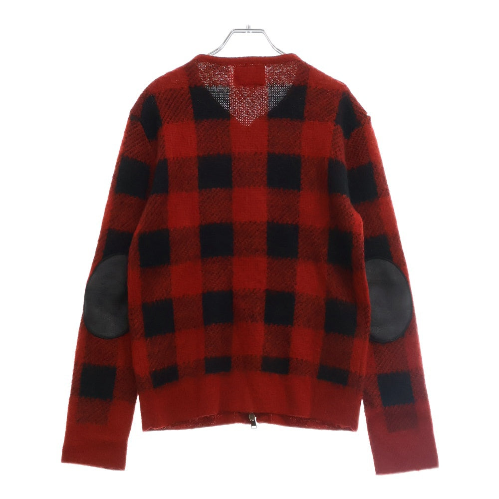 NUMBER (N)INE(ナンバーナイン) 08AW ポートランド期 チェック柄 ジップカーディガン ニットウェア レッド/ブラック F08-NK024