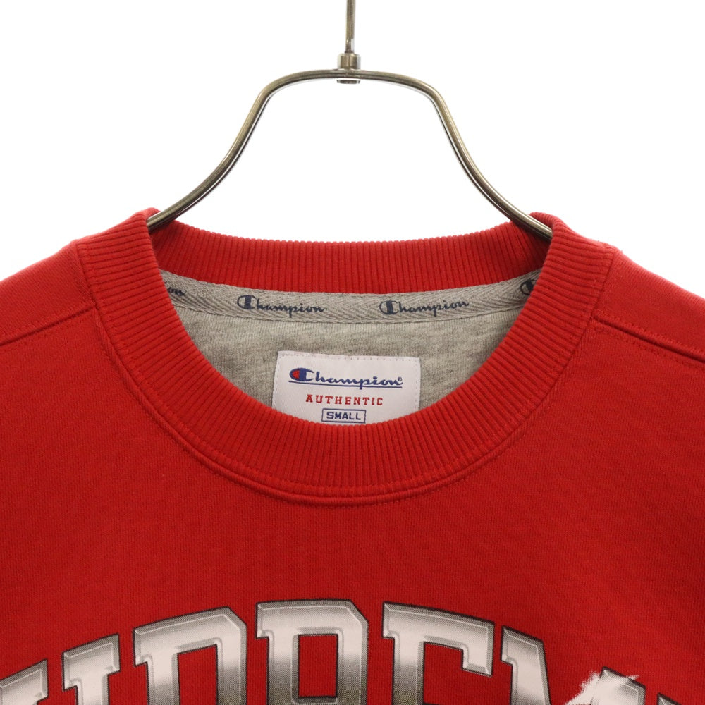 SUPREME(シュプリーム) 19SS ×Champion Chrome Crewneck チャンピオン クローム ロゴプリント スウェットクルーネックシャ トレーナー レッド