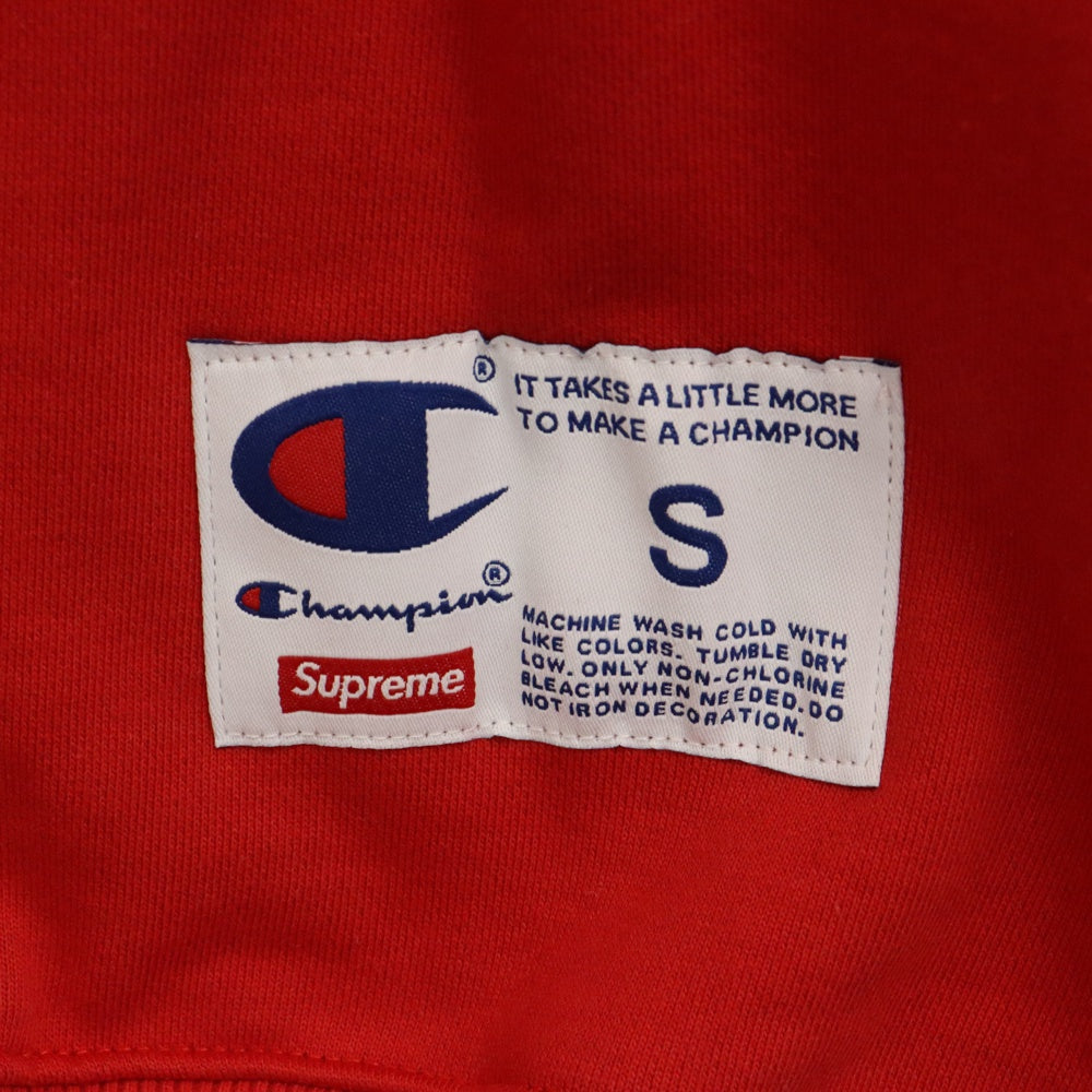 SUPREME(シュプリーム) 19SS ×Champion Chrome Crewneck チャンピオン クローム ロゴプリント スウェットクルーネックシャ トレーナー レッド