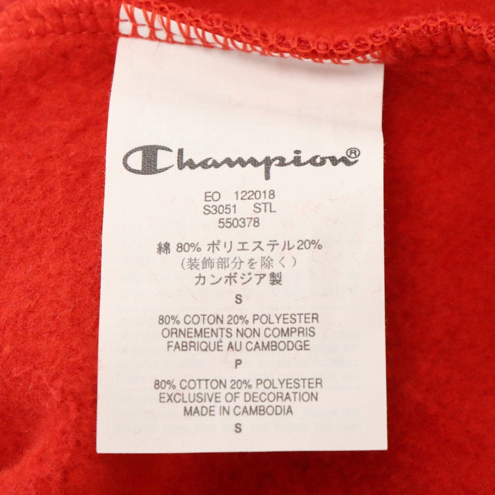 SUPREME(シュプリーム) 19SS ×Champion Chrome Crewneck チャンピオン クローム ロゴプリント スウェットクルーネックシャ トレーナー レッド