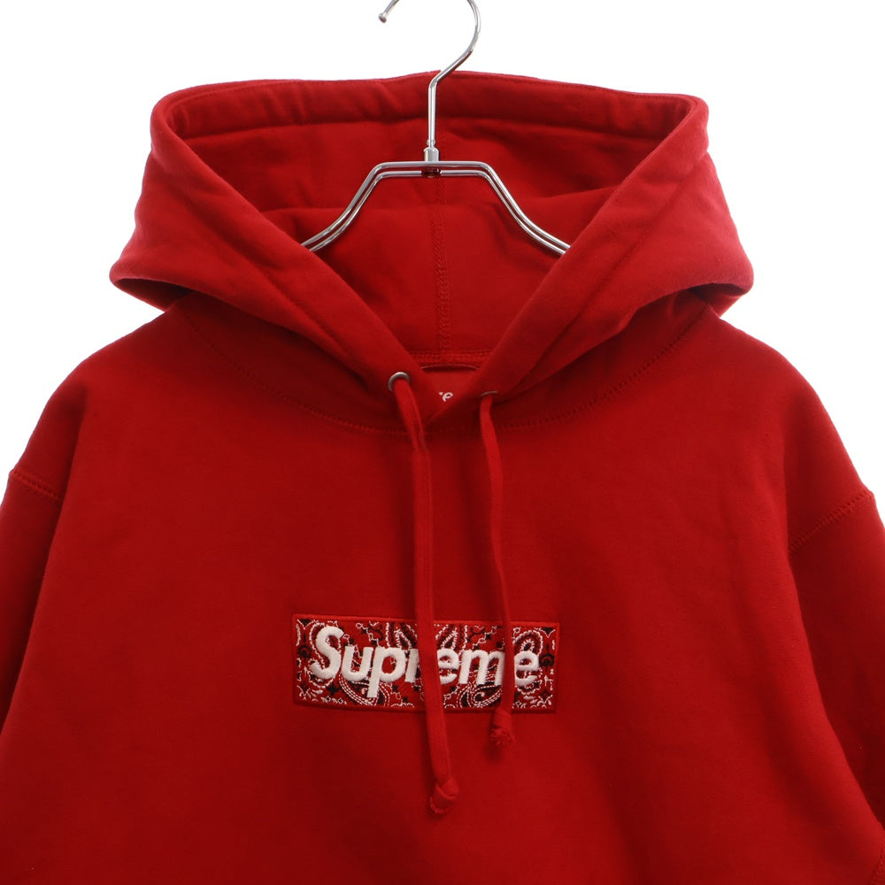 SUPREME(シュプリーム) 19AW Bandana Box Logo Hooded Sweatshirt バンダナボックスロゴ プルオーバーパーカー レッド