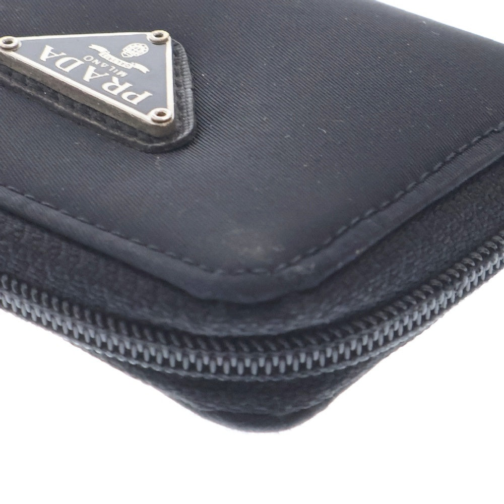 PRADA(プラダ) Re-Nylon リナイロン 三角ロゴプレート付き カードケース コインケース ブラック