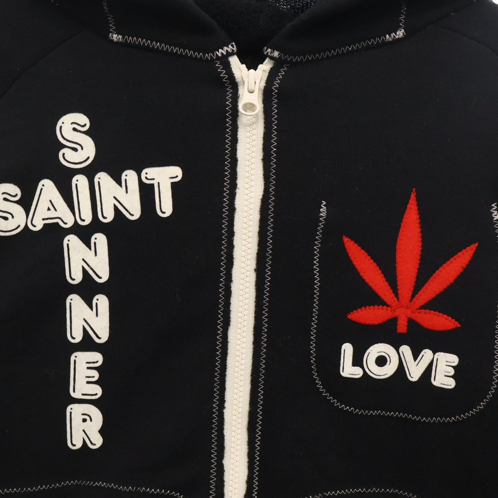 SAINT MICHAEL(セントマイケル) 24AW ×A LOVE MOVEMENT ALM_KNIT JERJEY/BLACK ア ラブ ムーブメント ワッペン/アームロゴ ニットジャージー ブラック SM-YS1-0000-C44