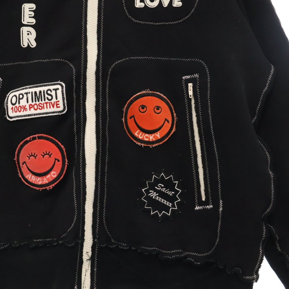 SAINT MICHAEL(セントマイケル) 24AW ×A LOVE MOVEMENT ALM_KNIT JERJEY/BLACK ア ラブ ムーブメント ワッペン/アームロゴ ニットジャージー ブラック SM-YS1-0000-C44