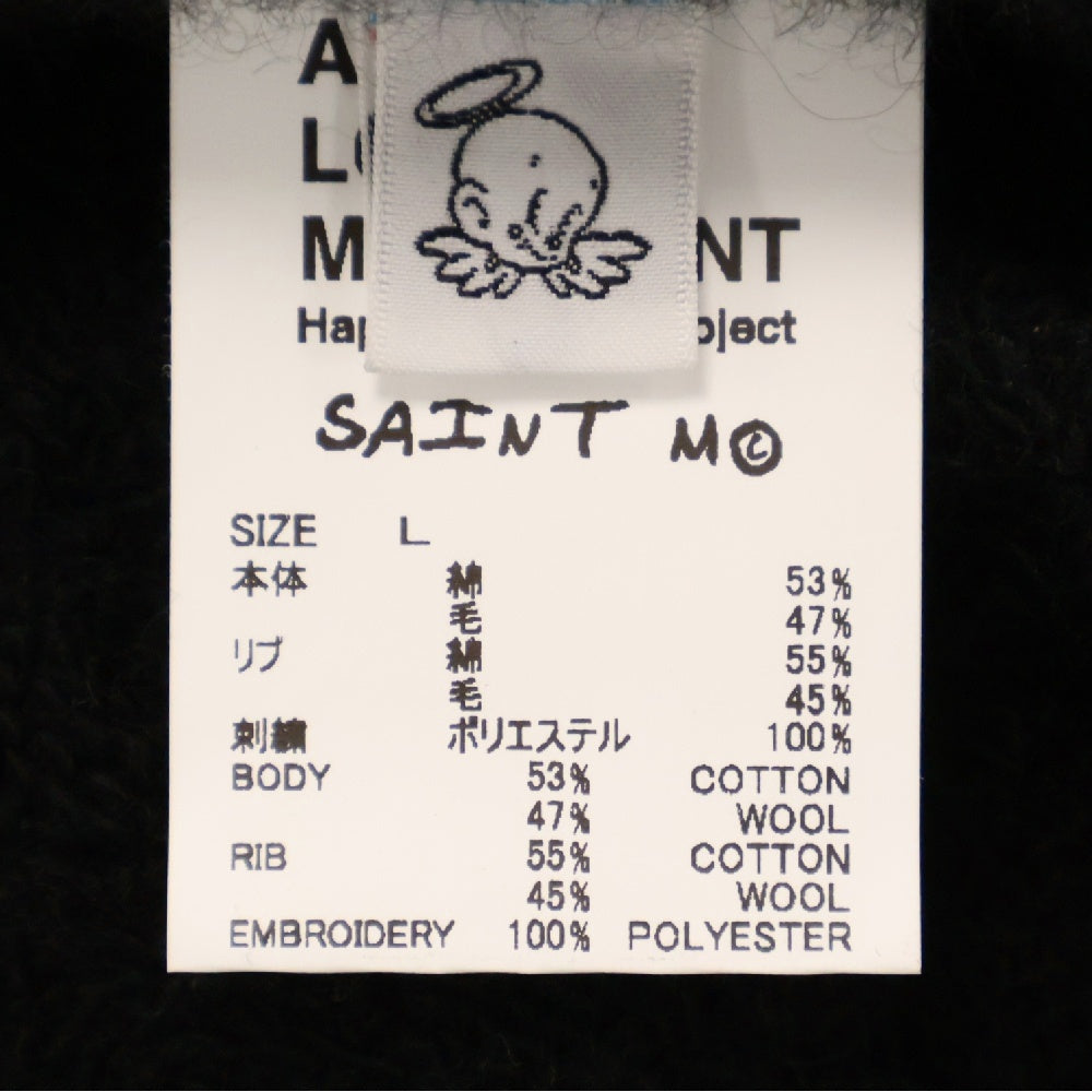 SAINT MICHAEL(セントマイケル) 24AW ×A LOVE MOVEMENT ALM_KNIT JERJEY/BLACK ア ラブ ムーブメント ワッペン/アームロゴ ニットジャージー ブラック SM-YS1-0000-C44
