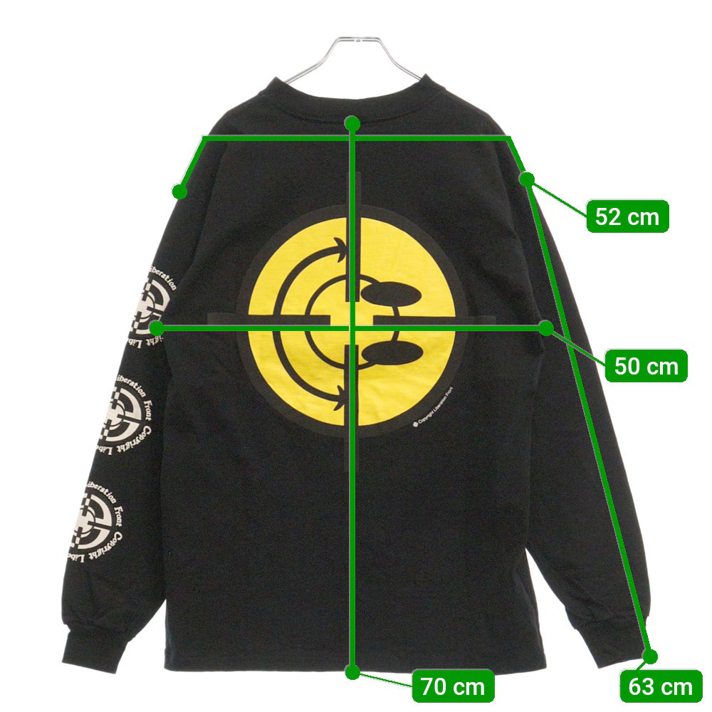 READY MADE(レディメイド) 22AW TARGET LS TEE ターゲット プリント長袖Tシャツ カットソー ブラック RE-CO-BK-00-00-203
