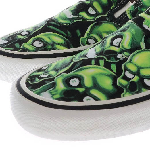 SUPREME(シュプリーム) 18SS×VANS SKULL PILE SLIP-ON PRO VN0A347V3FW バンズ スカル スリッポン ローカットスニーカー US8/26cm ブラック/グリーン