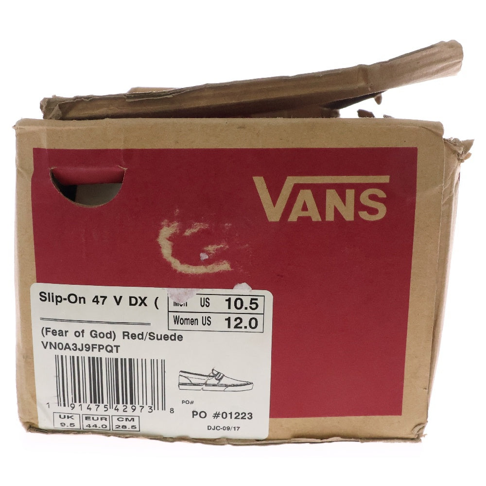 VANS(ヴァンズ) ×FEAR OF GOD Slip-On 47 V DX VN0A3J9FPQT フィアオブゴッド スリッポン US10.5/28.5cm レッド