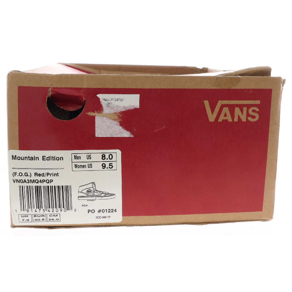 VANS(ヴァンズ) ×FEAR OF GOD Mountain Edition VN0A3MQ4PQP フィアオブゴッド マウンテンエディション ハイカットスニーカー US8/26cm レッド