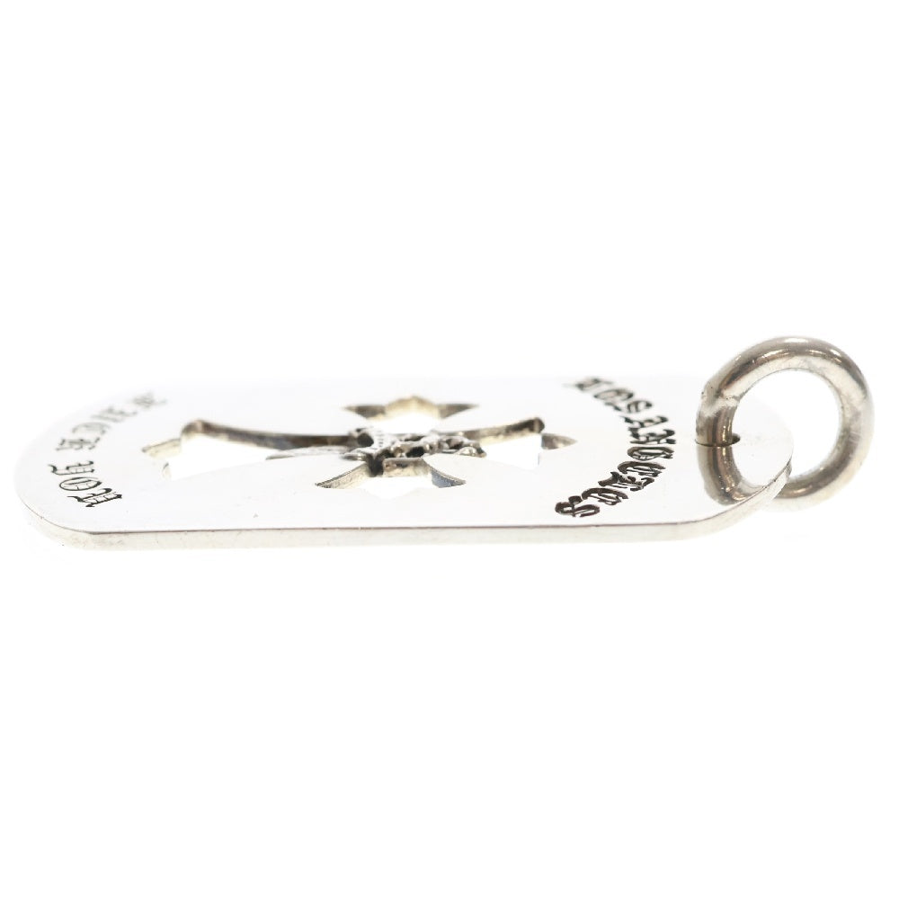 CHROME HEARTS(クロムハーツ) D TAG LRG CROSS DAGG LOS ANGELES ロサンゼルス限定 カットアウトクロスダガー ラージドッグタグ ネックレストップ シルバー