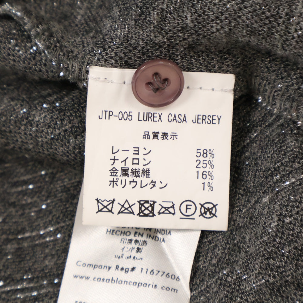 CASABLANCA(カサブランカ) LUREX CASA JERSEY ラメ総柄 ハイネックカットソー 長袖Tシャツ JTP-005