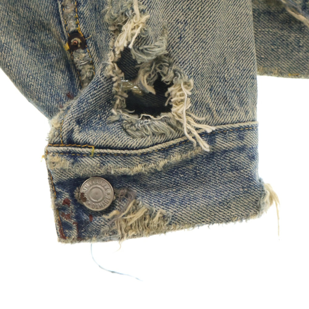 SAINT MICHAEL(セントマイケル) 23AW BJ_DENIM JKT / DAMAGE ベルベルジン ダメージ加工 デニムジャケット インディゴ SM-A23-0000-C17