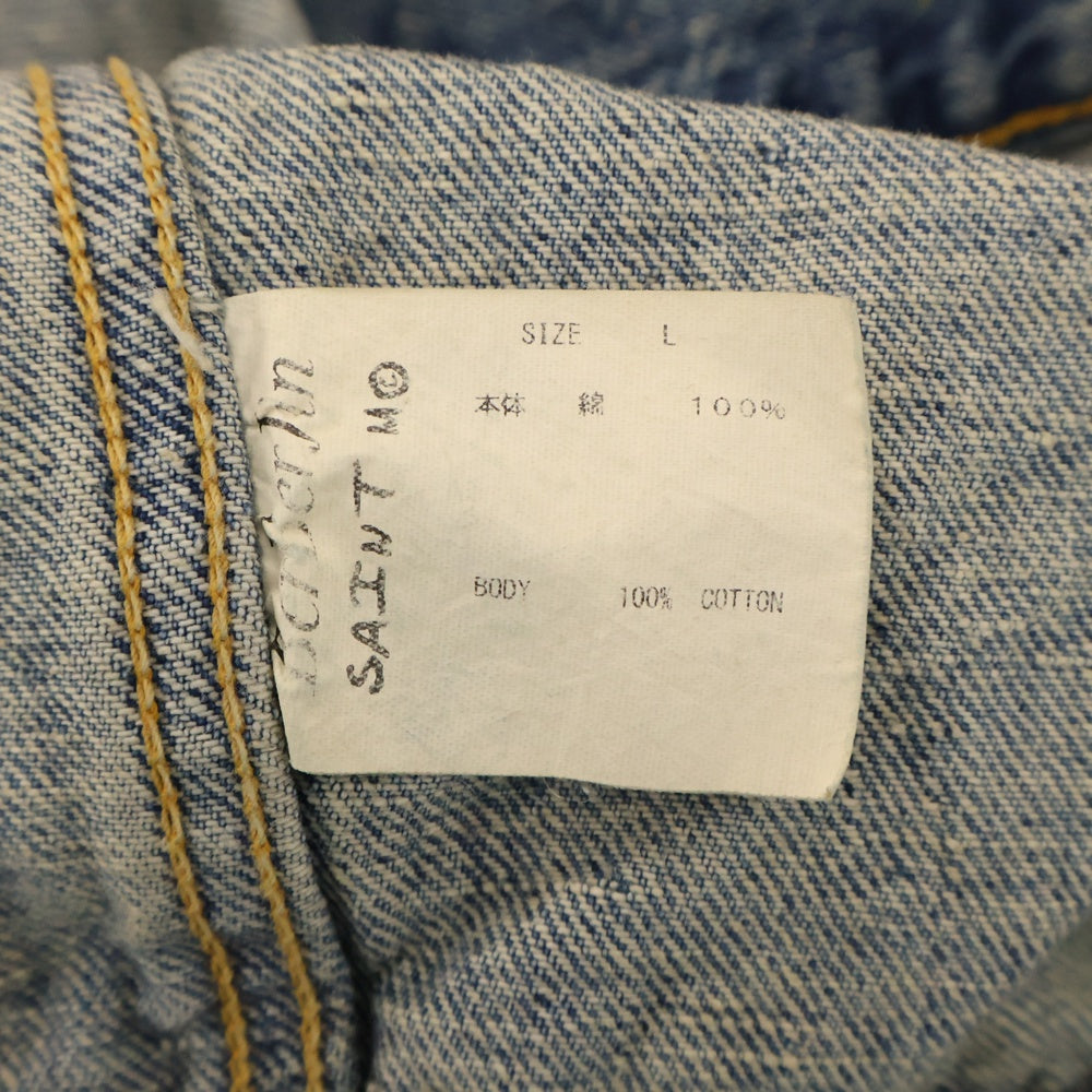 SAINT MICHAEL(セントマイケル) 23AW BJ_DENIM JKT / DAMAGE ベルベルジン ダメージ加工 デニムジャケット インディゴ SM-A23-0000-C17