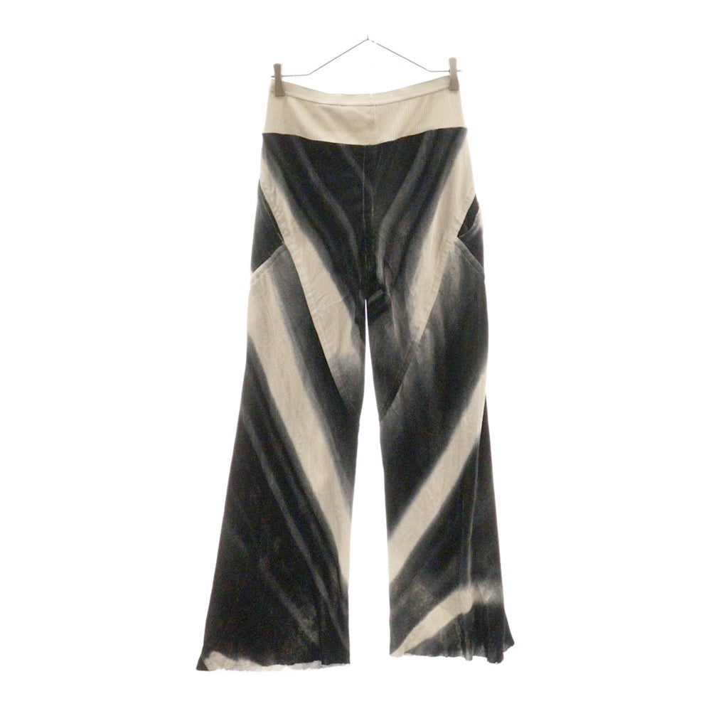 Rick Owens(リックオウエンス) Abstract Print Elastic Waist Wide Leg Pants アブストラクトプリント ヴェロアパンツ ブラック/ホワイト RP02B6301-VP2
