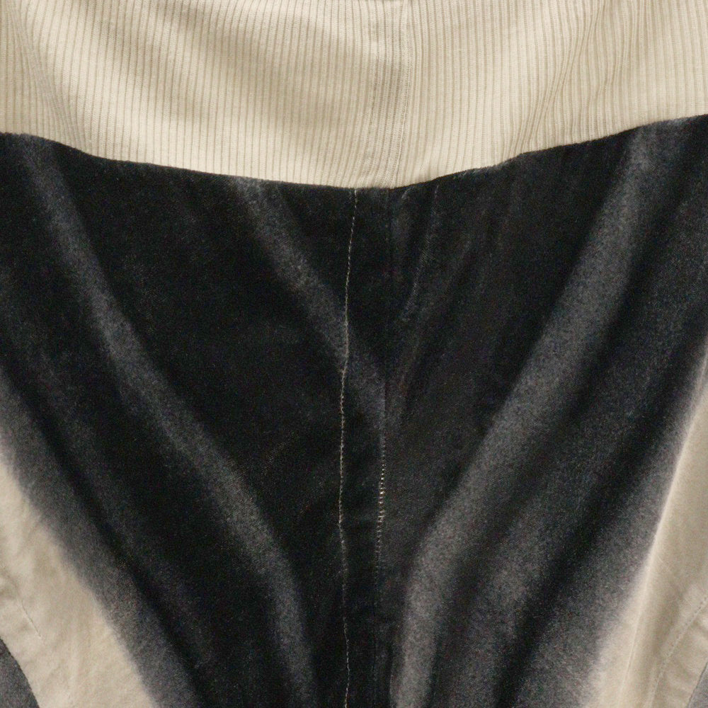 Rick Owens(リックオウエンス) Abstract Print Elastic Waist Wide Leg Pants アブストラクトプリント ヴェロアパンツ ブラック/ホワイト RP02B6301-VP2