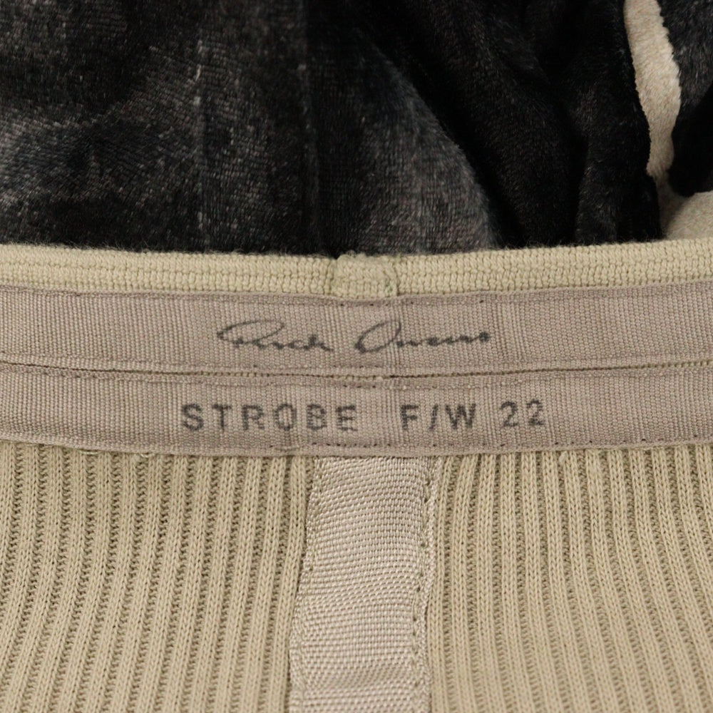 Rick Owens(リックオウエンス) Abstract Print Elastic Waist Wide Leg Pants アブストラクトプリント ヴェロアパンツ ブラック/ホワイト RP02B6301-VP2