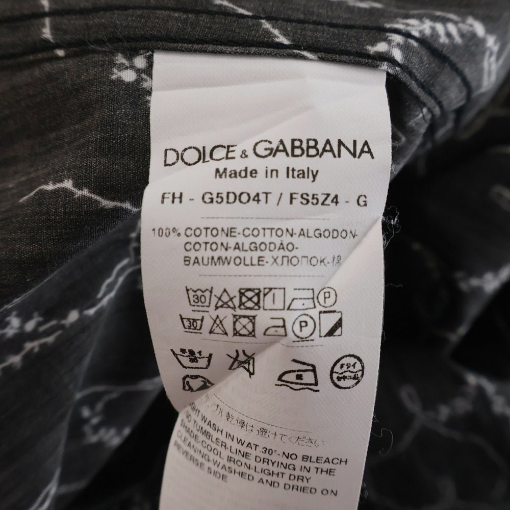 DOLCE & GABBANA(ドルチェアンドガッバーナ) 総柄 カウボーイ ボタンシャツ ブラック G5DO4T