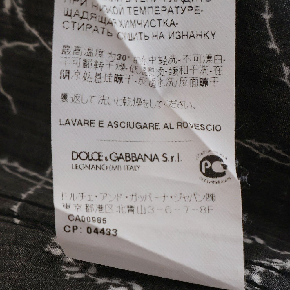 DOLCE & GABBANA(ドルチェアンドガッバーナ) 総柄 カウボーイ ボタンシャツ ブラック G5DO4T