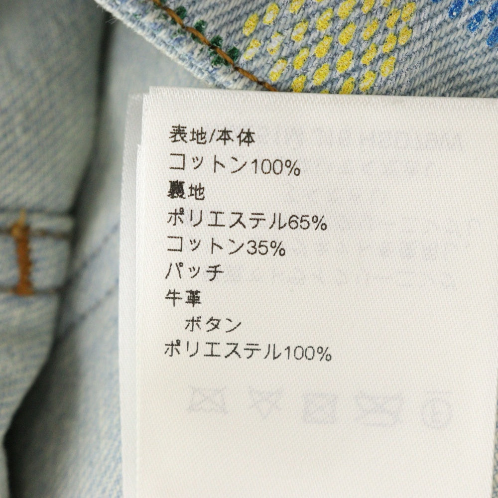 LOUIS VUITTON(ルイヴィトン) 25SS ダミエデニム ワイドレッグパンツ プリント総柄 トラウザー インディゴ/マルチカラー RM251M J16 HSD79W