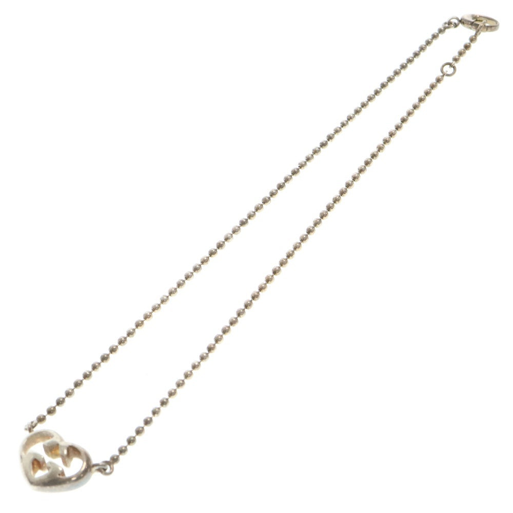 GUCCI(グッチ) インターロッキングGハート チェーンネックレス シルバー