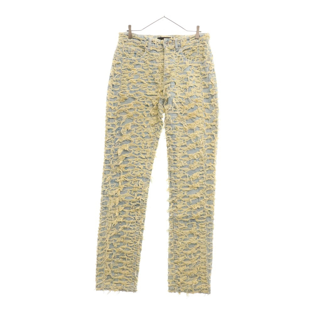 WHO DECIDES WAR(フーディサイズウォー) HUSK DENIM デストロイ加工デニムパンツ インディゴ
