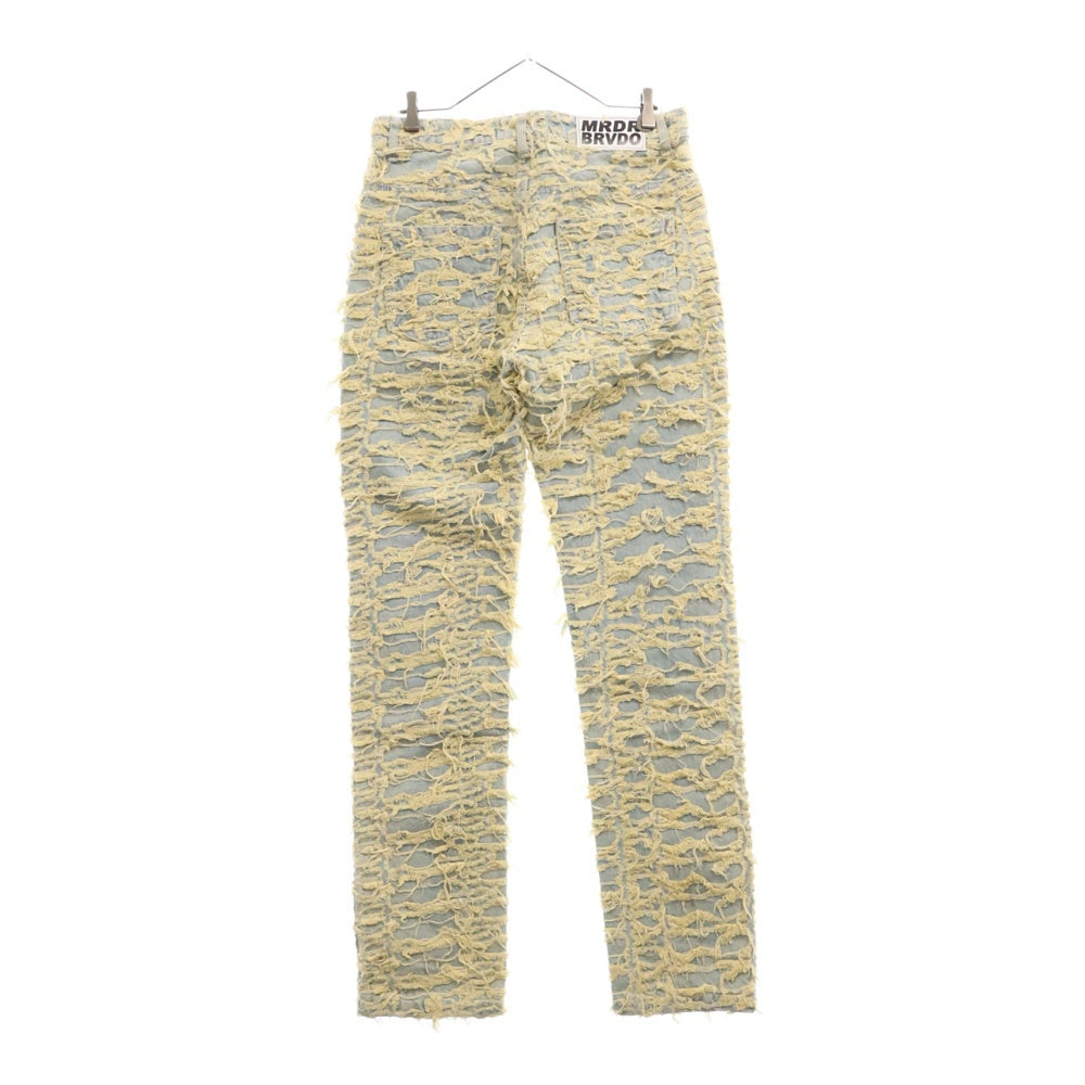 WHO DECIDES WAR(フーディサイズウォー) HUSK DENIM デストロイ加工デニムパンツ インディゴ