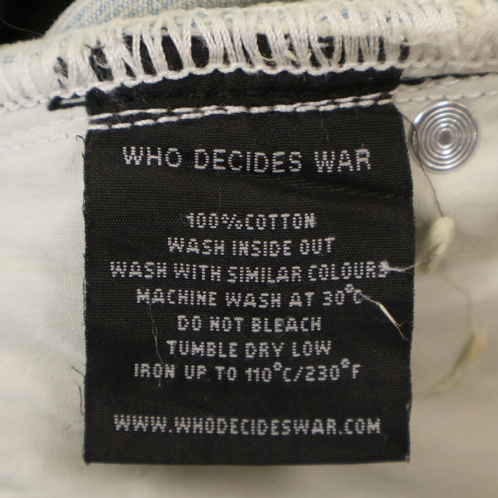 WHO DECIDES WAR(フーディサイズウォー) HUSK DENIM デストロイ加工デニムパンツ インディゴ